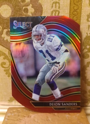 Deion Sanders PRIZM Die-Cut 2020 Panini Select Maroon Dallas Cowboys NFL #321 - Image 1 of 3
