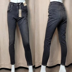 JEANS M&S Cintura Alta SKINNY Tobillo Grazer ~ Talla 12 Regular ~ GRIS - Imagen 1 de 7