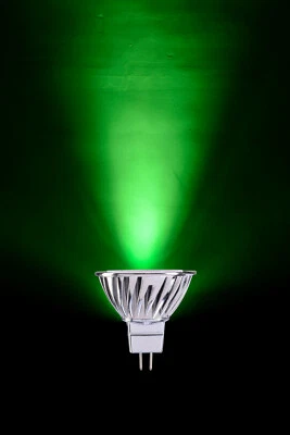 LED COLOR MR16  LANDSCAPE 5W (GU5.3) 12V SPOT GREEN (DEEP RICH COLORED)BULB  - Image 1 of 4