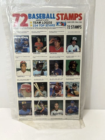1972 Baseball Stamps New In Pack Cover