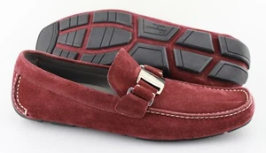 Mocassini uomo SALVATORE FERRAGAMO 'Sardegna 8' in camoscio marrone taglia US 10 - D - Foto 1 di 7