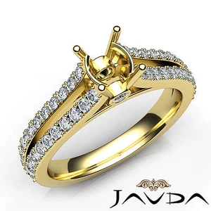 Anillo de boda de montaje semi-montaje de vástago dividido de diamantes ovalado oro amarillo 18k 0,65 quilates - Imagen 1 de 7