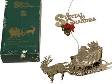 1985 Enesco Special Grandpa Christmas Ornament Vintage Gift Santa Sleigh #76236