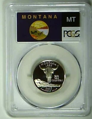 2007-S 25C State Quarter Montana PCGS PR69 DCAM CLAD 22cwu0115 - Image 1 of 2