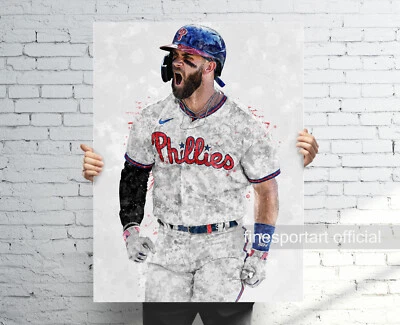 Bryce Harper Philadelphia Phillies Poster, Canvas, Baseball print, Sports art - Image 1 of 3