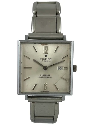 Men's Wristwatch Dresswatch Pierce Hand Wound Fhf 96 With Flexible Strap, Works - Image 1 of 4