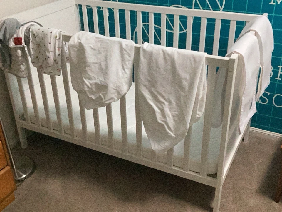 Cot And Bedding And Swing - image 1 of 3