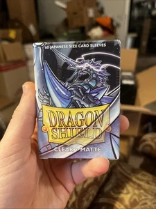 60CT Dragon Shield Card Sleeves CLEAR MATTE Small/Mini Size Japanese/Yugioh New - Picture 1 of 4