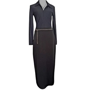 Maxi Vestido Vintage Talla 4 Indie Y2K Dark Academia Whimsigoth Alt Corporate Goth - Imagen 1 de 10