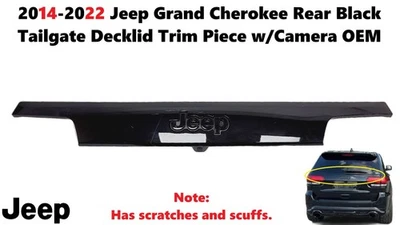 2014-2022 Jeep Grand Cherokee Rear Black Tailgate Decklid Trim Piece w/Camera - Image 1 of 4