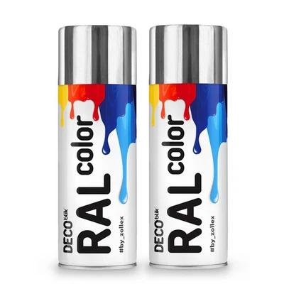 DECO BLIK Chromlack Spray Silber glänzend 2x 400ml Dekofarbe Lackspray Acryl - Bild 1 von 4