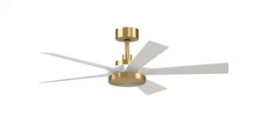 52" Fanimation TorchAire Brass and White Ceiling Fan with Remote - Picture 1 of 1