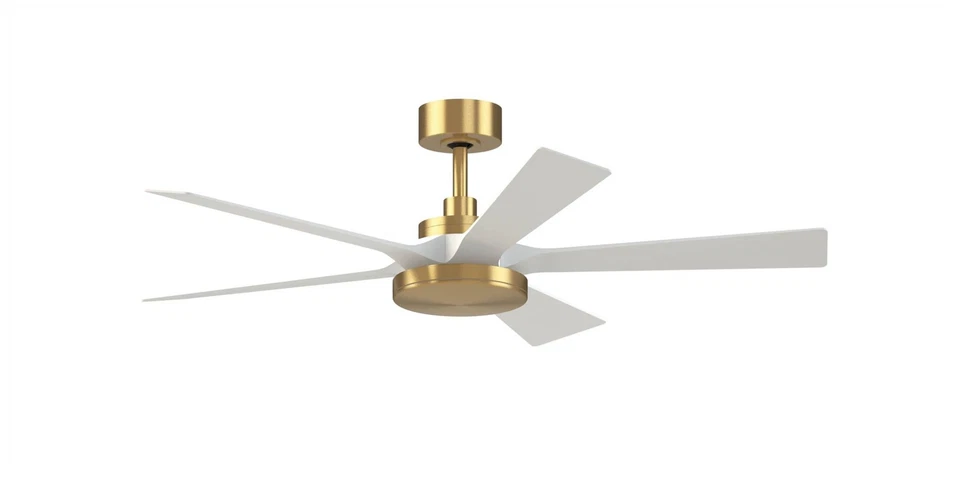 52" Fanimation TorchAire Brass and White Ceiling Fan with Remote - Image 1 of 1
