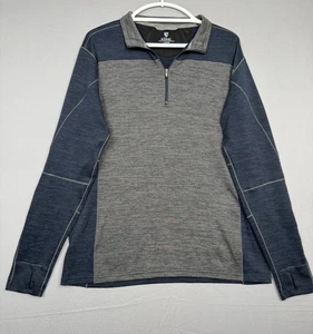 KUHL Ryzer 1/4 Zip Pullover Sweater Herren Große L Blau Grau Wandern Outdoor Jacke - Bild 1 von 7