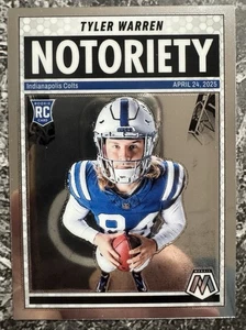 2025 Panini Mosaic Football Base Notoriety Insert Tyler Warren RC #25 - Bild 1 von 2