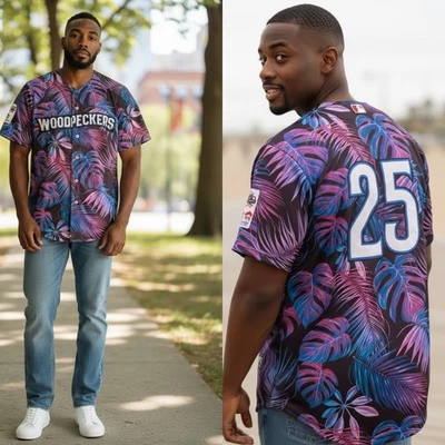 Camisa hawaiana Margaritaville para hombre talla M MiLB Fayetteville Woodpeckers #22 Foto 1 de 4