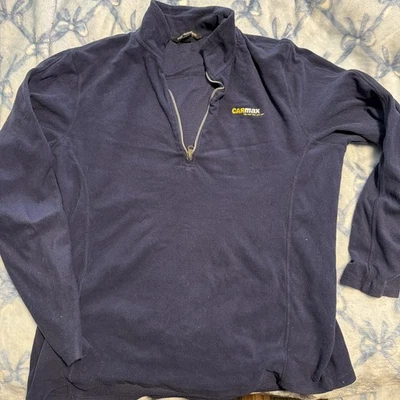 Carmax 男式 Port Authority Fleece 1/4 拉链套衫蓝色 — 第 1/3 张图片