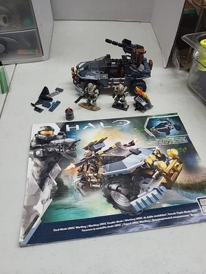 Halo Mega Bloks Dual Mode UNSC Warthog Set DPJ92 Near Complete w/ Figures  - Image 1 of 4