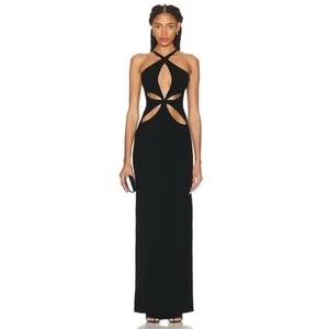Maxi Vestido MONOT Corte Halter Negro US8 - Imagen 1 de 13