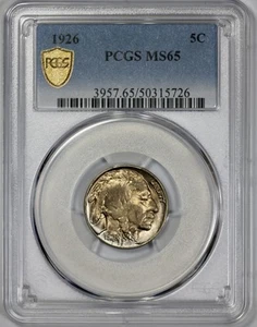 1926 Buffalo 5c Nickel PCGS MS 65 - Picture 1 of 5