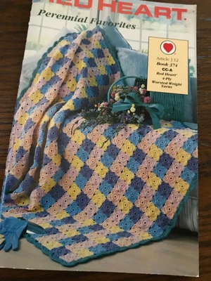 Folleto Perenne Favoritos Afganos 5 Diseños Crochet Corazón Rojo Foto 1 de 4