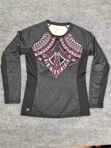 Top Athleta Manga Larga Cool-Down, Geométrico Negro/Multi TALLA M - Imagen 1 de 8