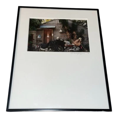 Vintage 90’s 3D Motorcycle Original Wall Art Signed Artist Professional Framed - Image 1 of 4