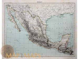 Mexico Antique Atlas Map Guatemala, Honduras, El Salvador by Schrader 1890 - Picture 1 of 5