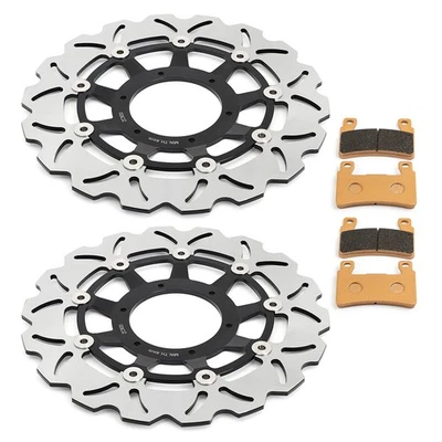 Pair Front Brake Rotors Discs Pads for Honda CBR 600 RR CBR600RR 2003 2004 03 04 Foto 1 de 4