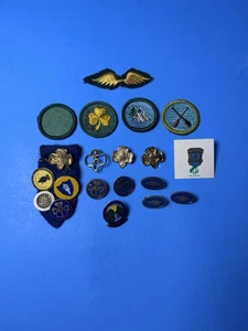 MÄDCHEN PFADFINDER riesiger VINTAGE Patch ABZEICHEN Schal Pins Konvolut 50er 60er Jahre GSA - Bild 1 von 8