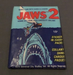 1 x Vintage Jaws 2 Canadian O-Pee-Chee 1978 SEALED Gum Card Wax Pack RARE! - Picture 1 of 2