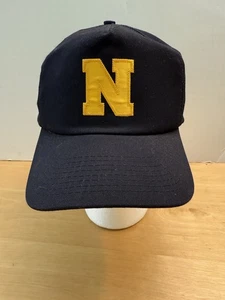 Mütze Kappe hergestellt in den USA VINTAGE marineblau sehr dunkelblau oder schwarz Druckknopflasche Marine Akademie - Bild 1 von 7