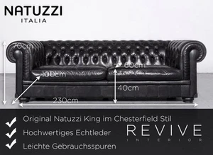 Original Natuzzi King Chesterfield Sofa Couch - hochw. Echtleder - schwarz - Bild 1 von 1