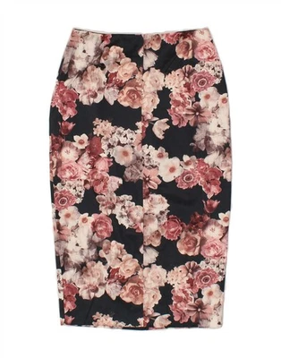 Falda lápiz Miss Selfridge para mujer UK 6 XS W24 negra floral poliéster CE24 Foto 1 de 3