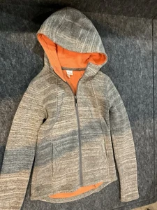 Bench Small Gray Wool Blend Orange Fleece Lined Full Zip Hoodie Jacket 2 Pockets - Picture 1 of 6