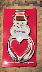 Vintage Hallmark 6” Snowman & 2.75” Heart Cookie Cutters NOS - Picture 1 of 2