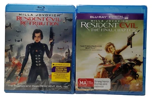 Resident Evil Blu-Ray DVD Disc Set De 2 Películas Retribución Y El Capítulo Final - Imagen 1 de 10