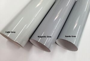 High Gloss Light Nardo Magnetic Gray Grey Vinyl Car Wrap Sticker Decal Film Roll