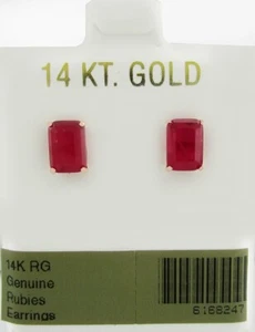 GENUINE 2.16 Cts RUBY STUD EARRING 14k ROSE GOLD - Free Certificate Appraisal - Picture 1 of 10