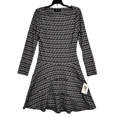 Nuevo con etiquetas Vestido Ivanka Trump Mujer Negro Manga Larga Talla 8 Cintura Caída Ropa de Trabajo Foto 1 de 4