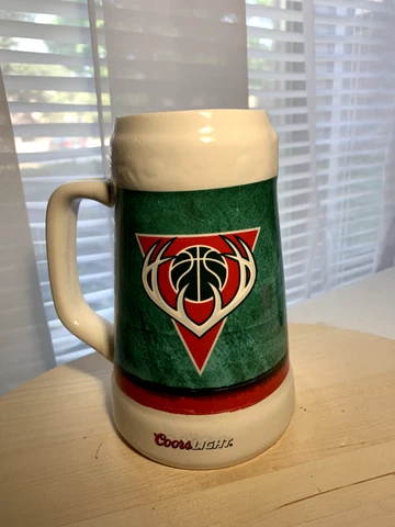 VTG Milwaukee Bucks Coors Light Beer Mug Stein NBA Vintage Basketball SGA Mug Cover