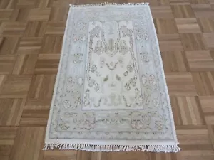 2 x 3'3 Hand Knotted Ivory Modern Oushak Oriental Rug G15844 - Picture 1 of 8