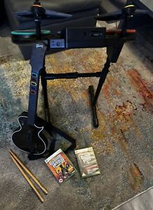 Xbox 360 Guitar Hero Drum Kit & Controller + Games (tested And Working)
