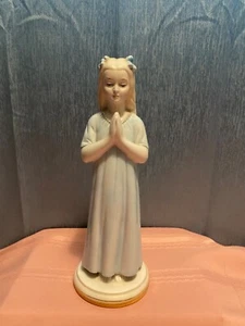 Giovanni Ronzan Praying Girl Figurine Handpainted Vintage MCM Made in Italy - Picture 1 of 12