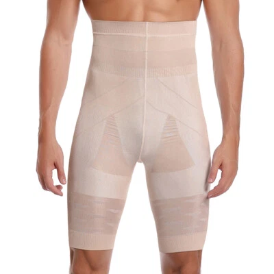 Pantalones cortos boxer de compresión de cintura alta para hombre para vientre ajustados modeladores de cuerpo fajas UD Foto 1 de 4