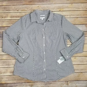 Neu mit Etikett Charter Club Damen 14 tiefstes marineblau gestreiftes Langarmshirt UVP 64 $ - Bild 1 von 7