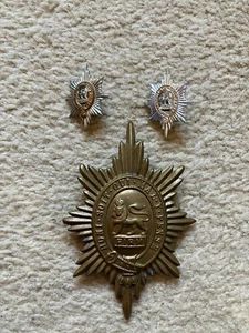 Worcestershire Regiment Brass Valise Badge plus two right facing collar badges - Picture 1 of 7