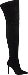 GIANVITO ROSSI Lea Cuissard Black Suede OTK Thigh Boots 37.5 or 38.5 - Picture 1 of 4