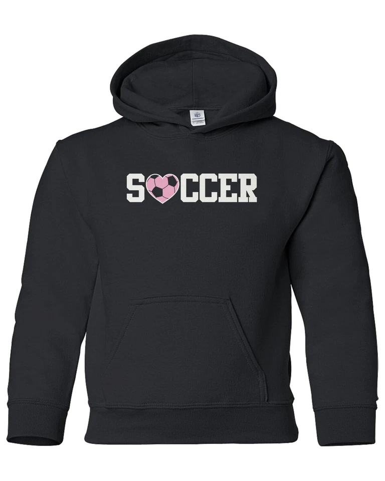 Soccer With Heart Youth Hoodie Sweatshirt Cute Valentine's Day Gift - Image 1 of 1