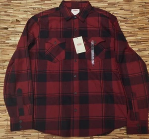 LEVI'S MENS CLASSIC WESTERN CUT LITE COTTON FLANNEL BUTTON-UP SHIRT LIST $50 - Picture 1 of 5